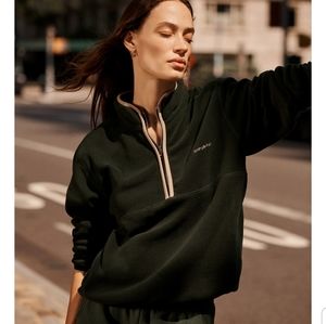 SPORTY & RICH POLAR FLEECE QUARTER ZIP